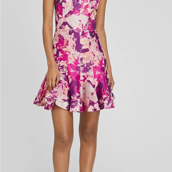 Club Monaco Pink and Purple Floral Mini Dress - Picture 1 of 5